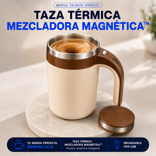 TAZA TÉRMICA MEZCLADORA MAGNÉTICA™: Mezcla y Conserva tus Bebidas