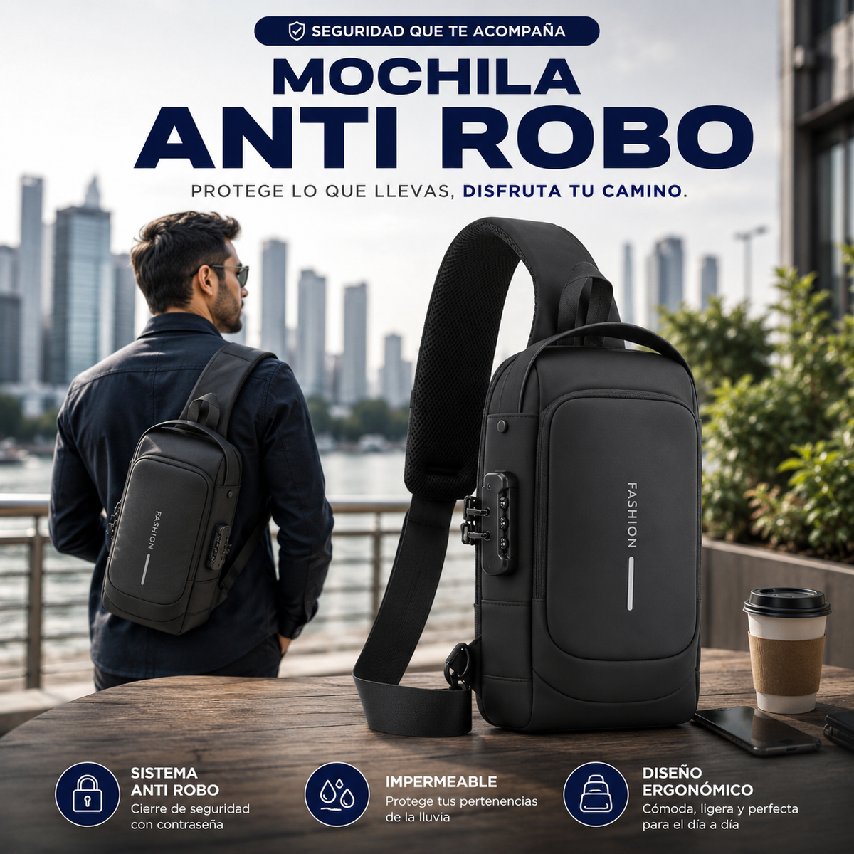MOCHILA ANTIROBO USB™: Seguridad y Conectividad en Cada Viaje