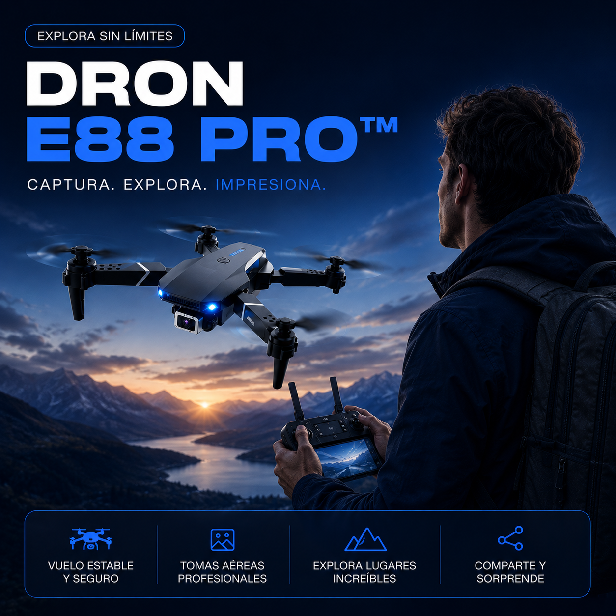 DRON E88 PRO™: Explora el Mundo desde una Nueva Perspectiva