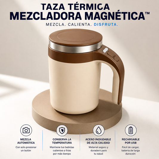 TAZA TÉRMICA MEZCLADORA MAGNÉTICA™: Mezcla y Conserva tus Bebidas