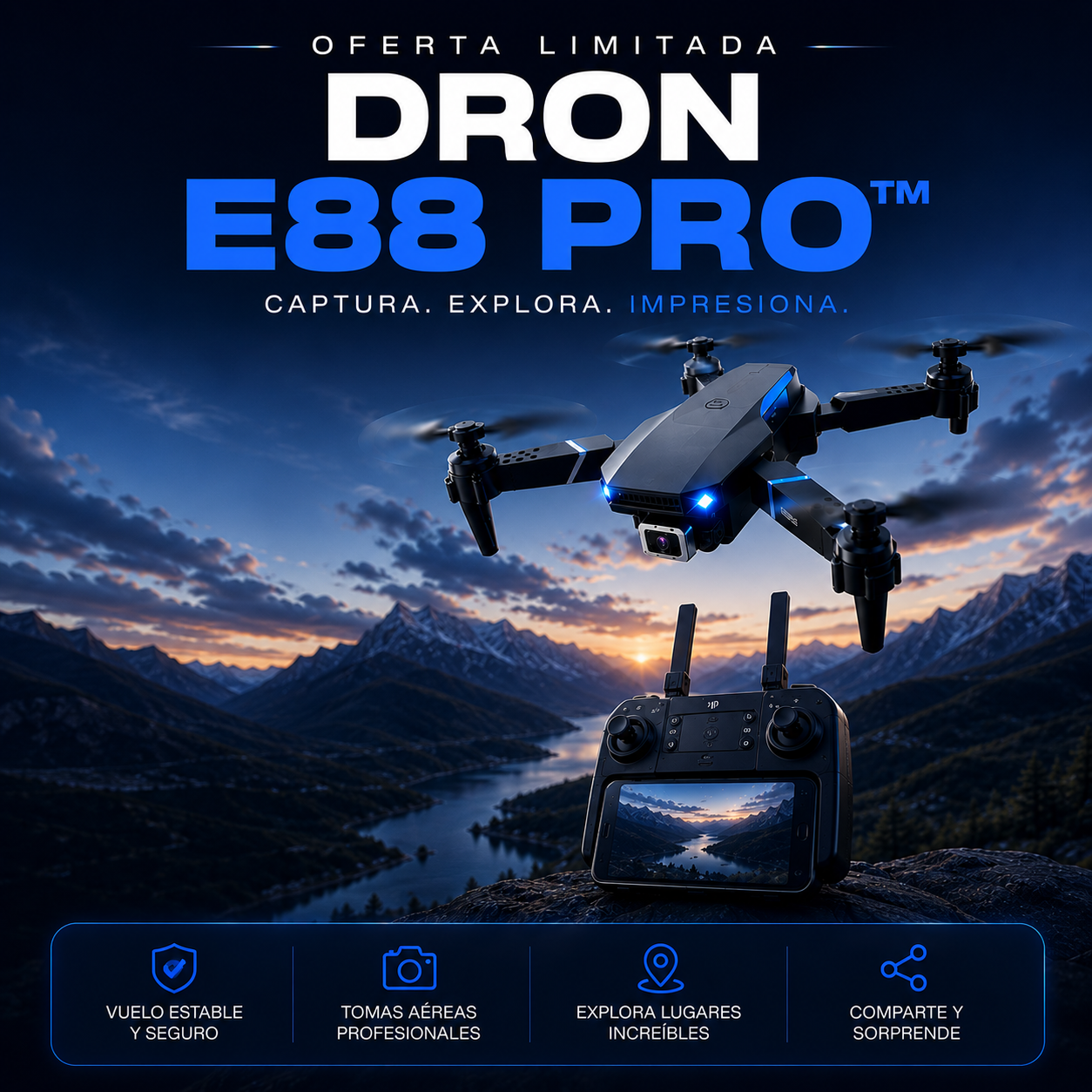 DRON E88 PRO™: Explora el Mundo desde una Nueva Perspectiva