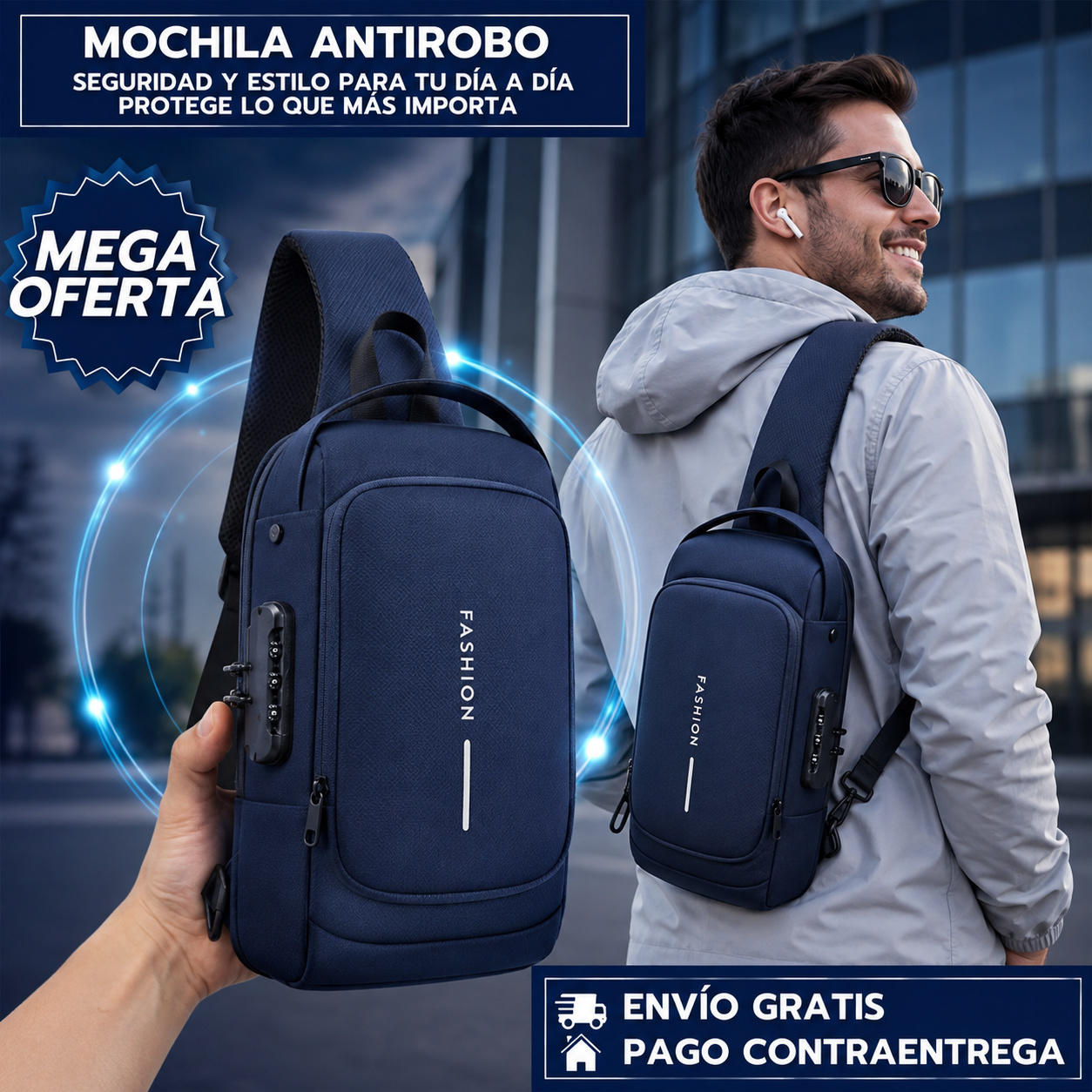 Bolso mochila antirrobo bloqueo USB