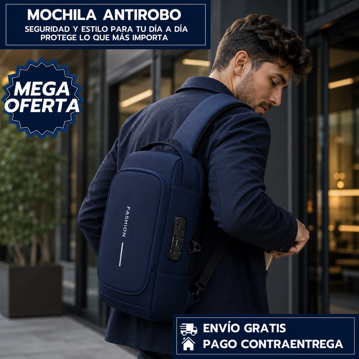 Bolso mochila antirrobo bloqueo USB
